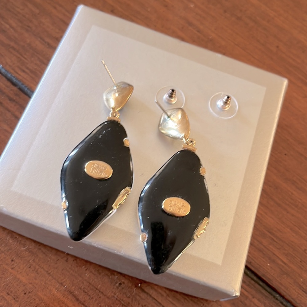 Alexis Bittar Gold and Cream Sculpted Drop Earrings - Picture 2 of 3